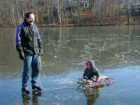 noel _soph_sled on lake1.jpg (329945 bytes)